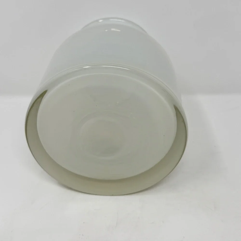 Frosted White Glass Apothecary Bud Vase Flared Rim 7in MCM Minimalist Decor
